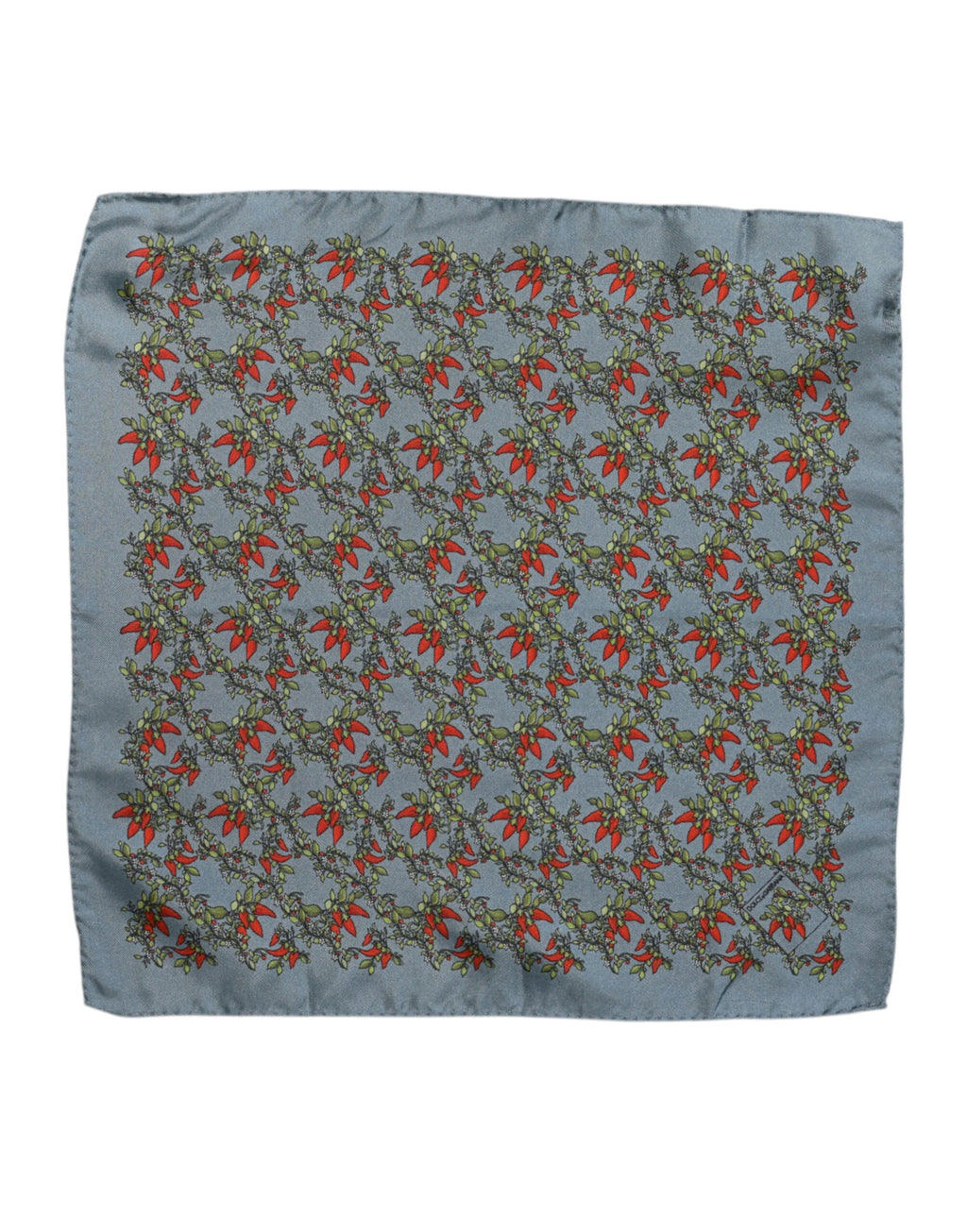 Foulard carré en soie gris Chilis pour homme Dolce & Gabbana