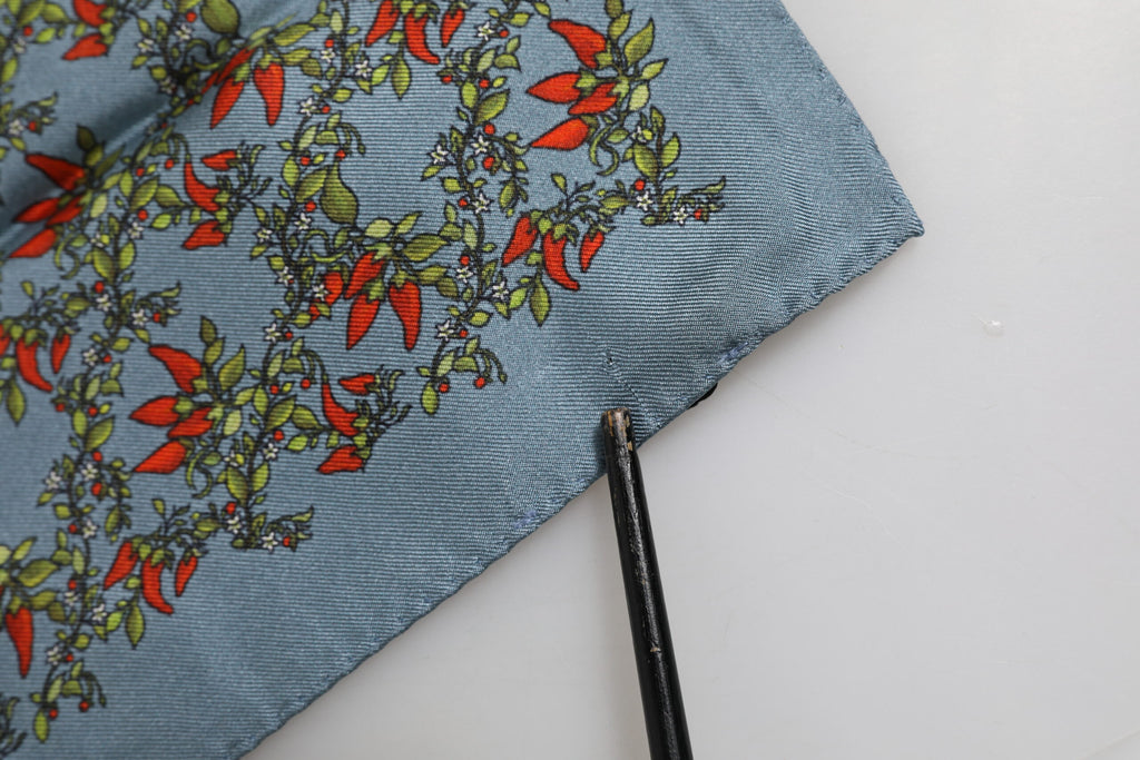 Foulard carré en soie gris Chilis pour homme Dolce & Gabbana