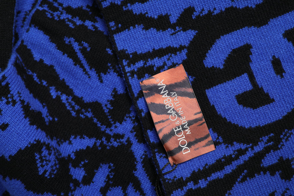 Écharpe-cache-cou Dolce & Gabbana bleu noir avec logo