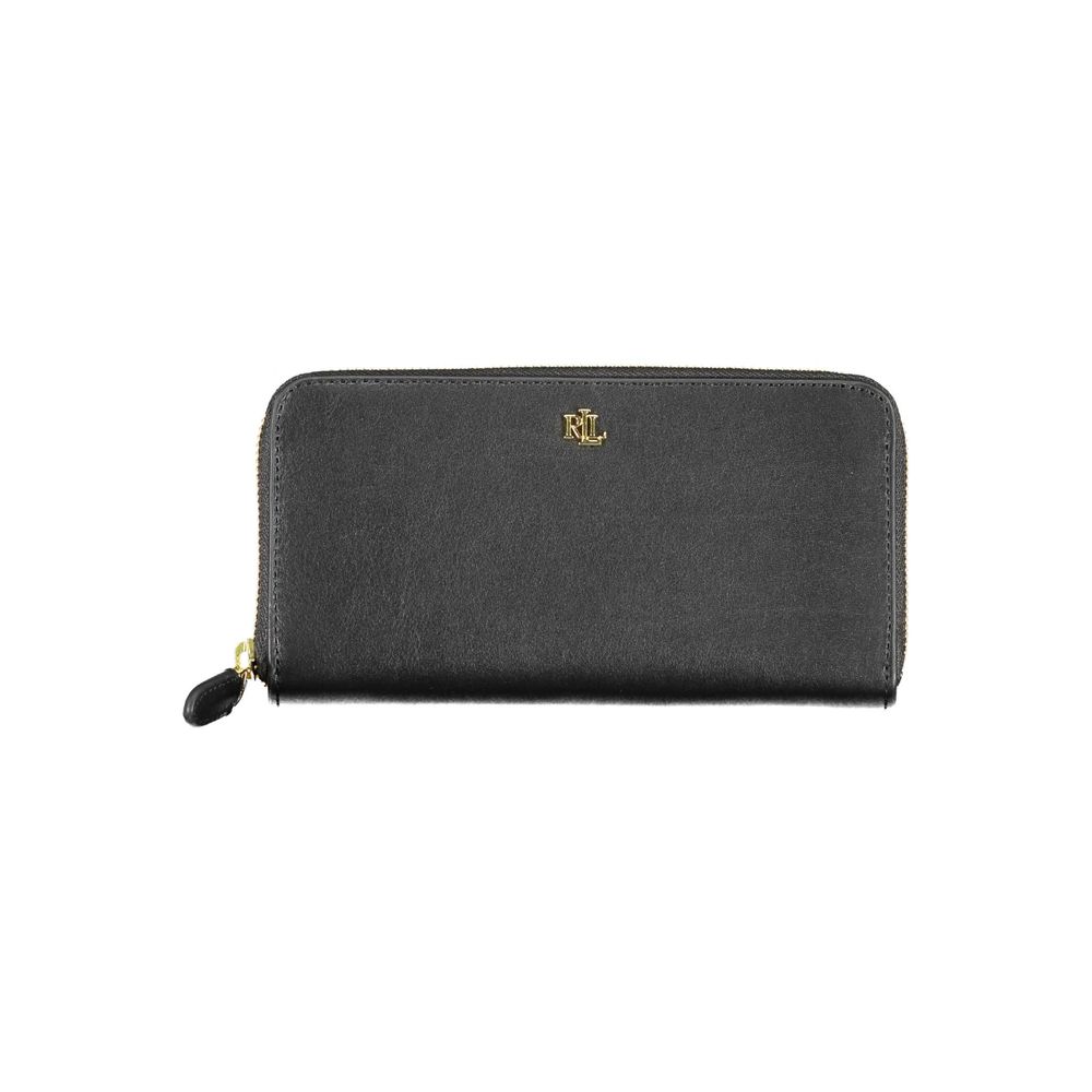 Portefeuille Ralph Lauren en cuir noir pour femme