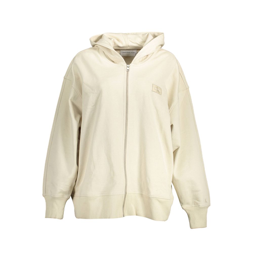 Sweat-shirt Calvin Klein en coton beige pour femme