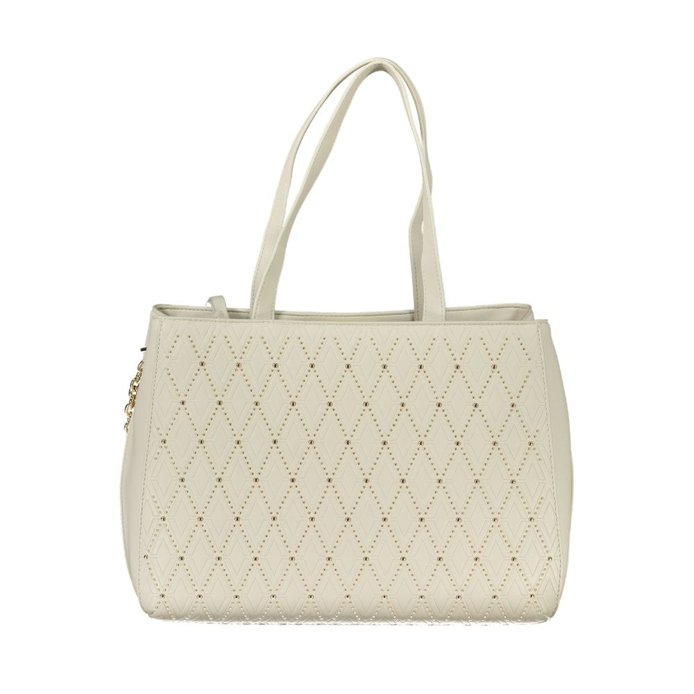 Sac femme Valentino Bianco en polyuréthane avec deux anses et une bandoulière chaîne