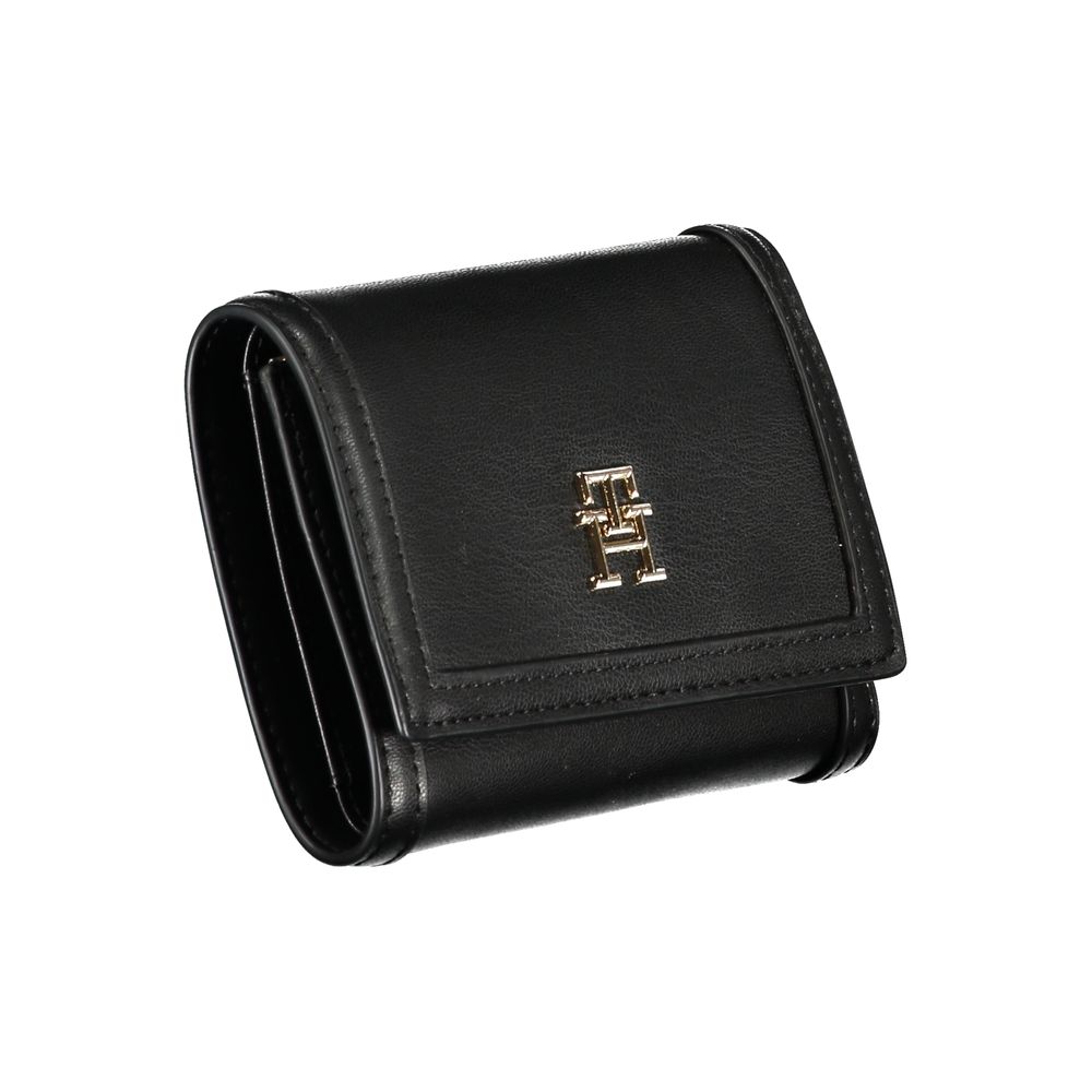 Portefeuille femme en polyuréthane noir Tommy Hilfiger