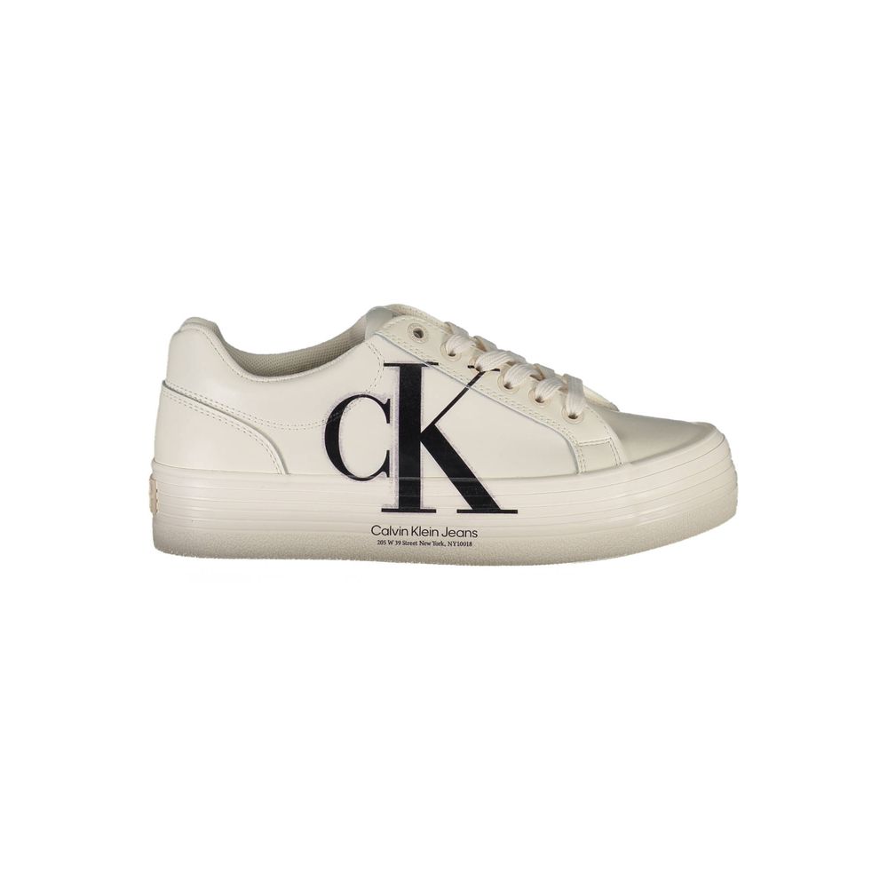 Baskets blanches en cuir pour femme Calvin Klein