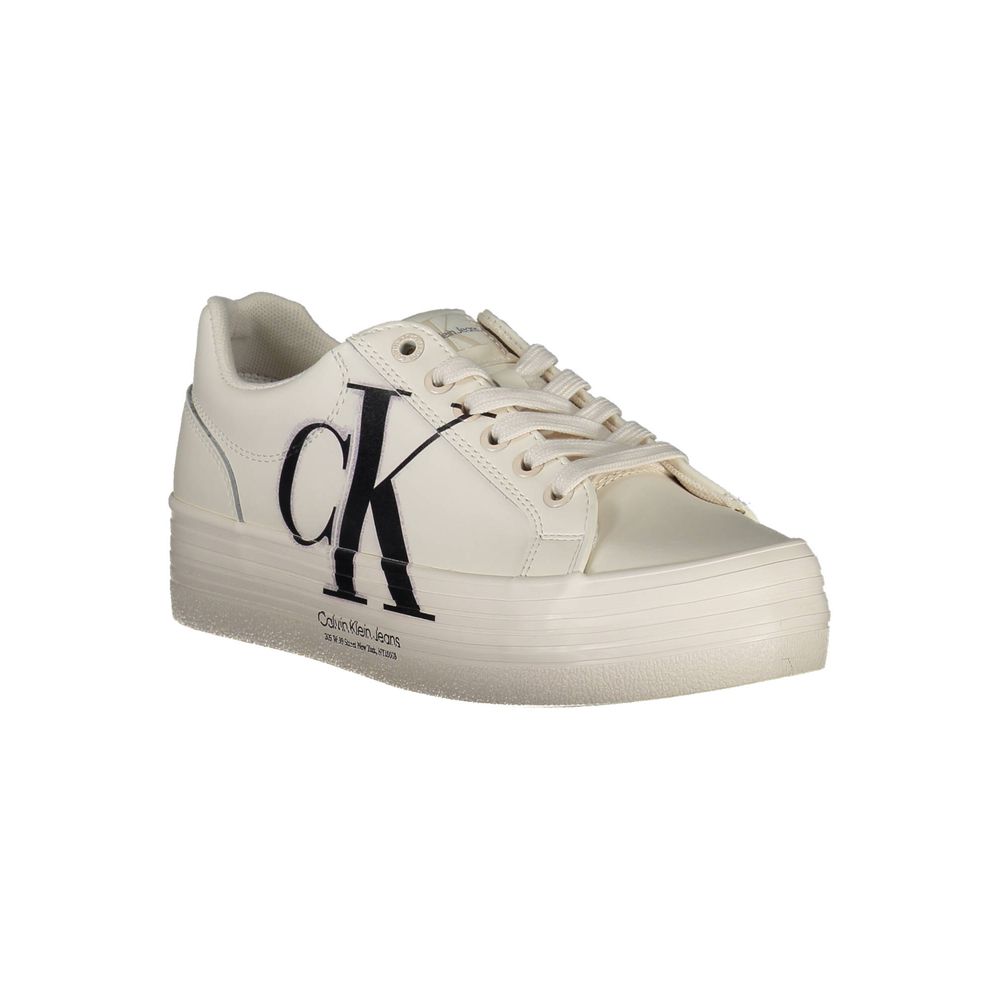 Baskets blanches en cuir pour femme Calvin Klein