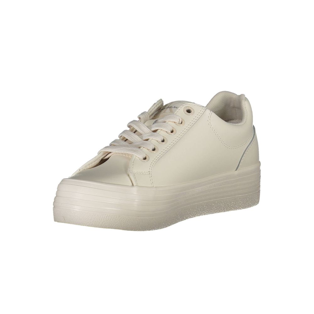 Baskets blanches en cuir pour femme Calvin Klein