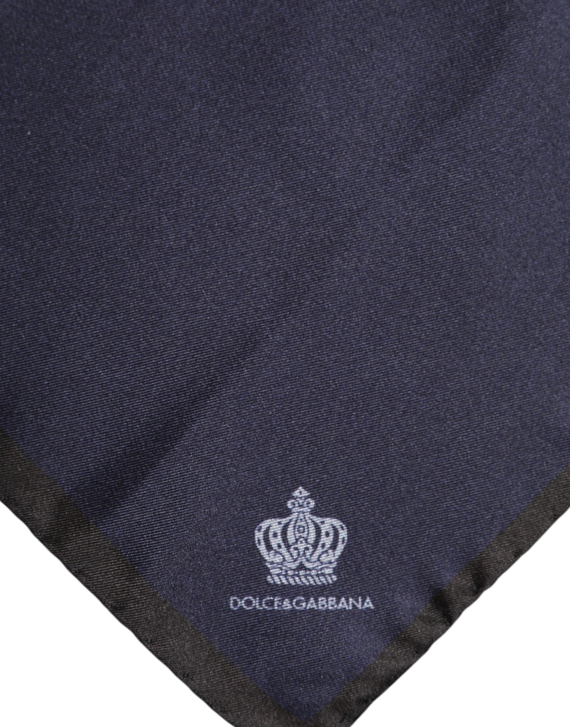 Foulard Écharpe Carrée en Soie Bleu DG Crown Dolce & Gabbana pour Homme