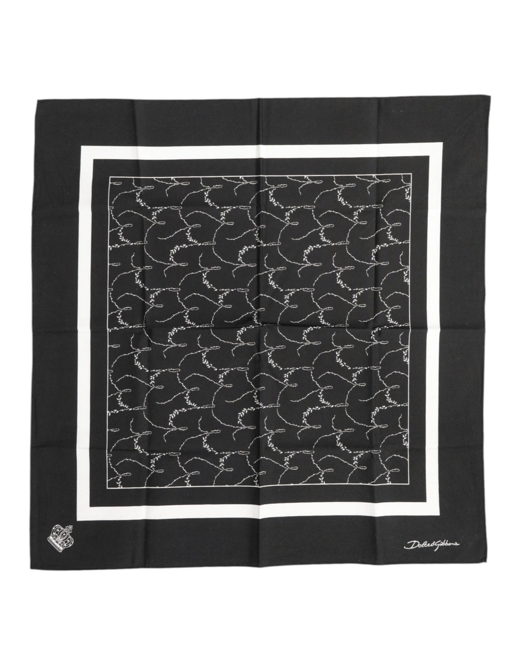 Foulard carré Dolce & Gabbana imprimé noir et blanc pour homme