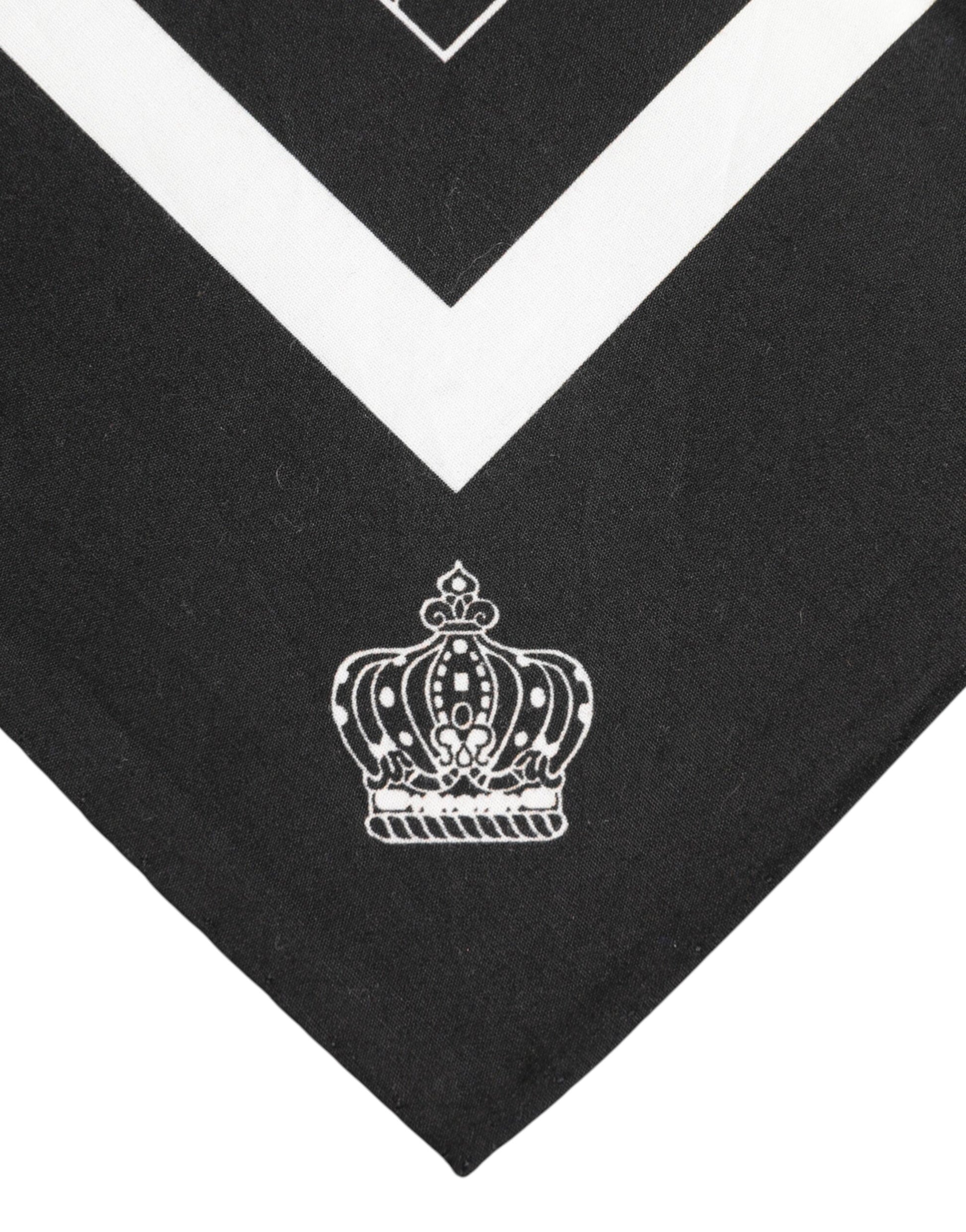 Foulard carré Dolce & Gabbana imprimé noir et blanc pour homme