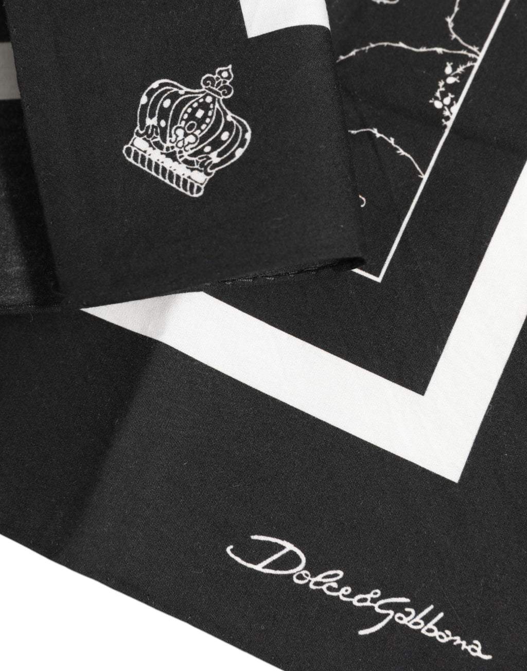 Foulard carré Dolce & Gabbana imprimé noir et blanc pour homme