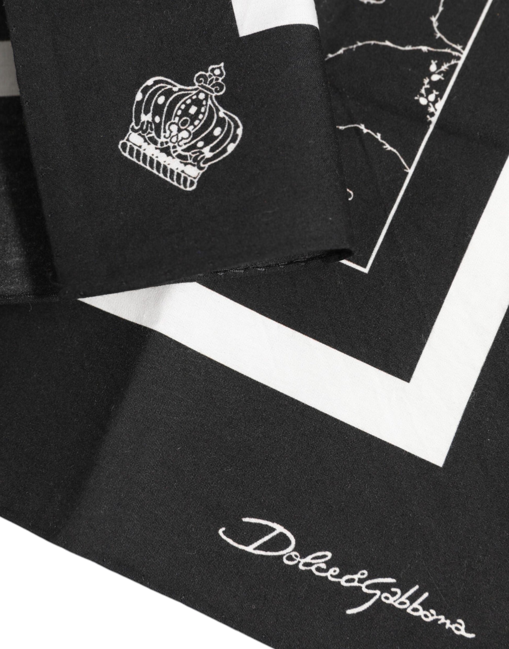 Foulard carré Dolce & Gabbana imprimé noir et blanc pour homme
