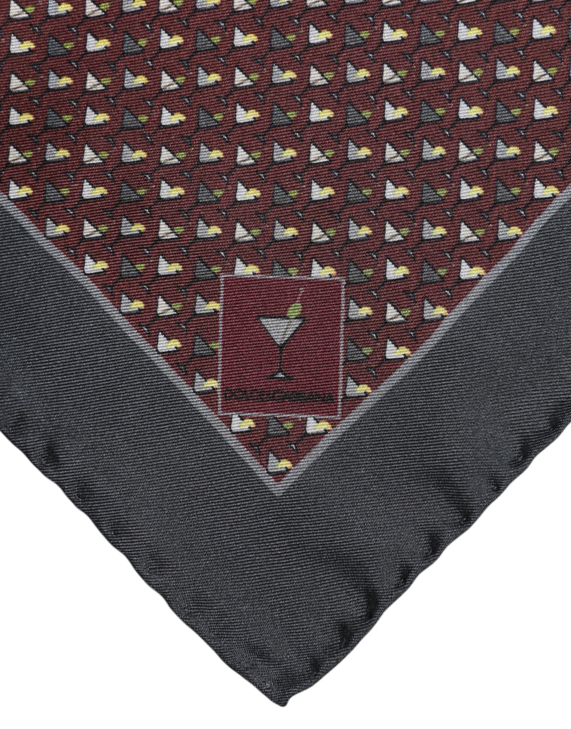 Foulard carré en soie marron Dolce & Gabbana