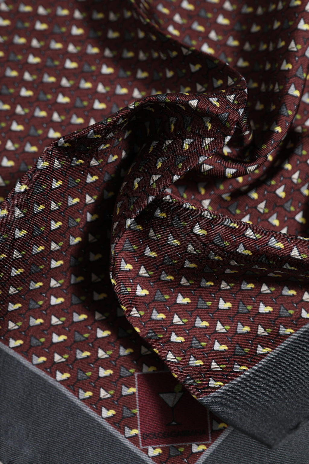 Foulard carré en soie marron Dolce & Gabbana