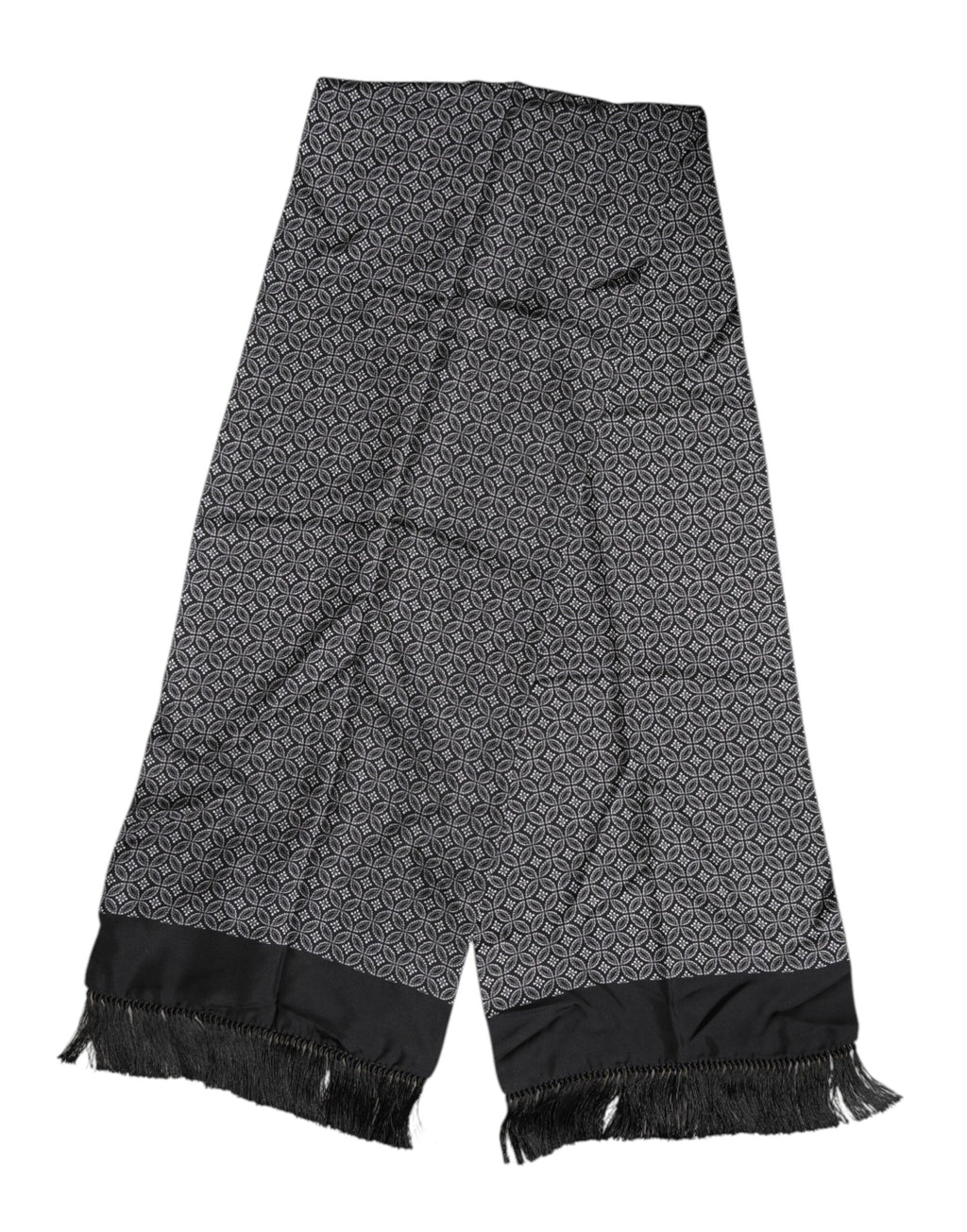 Écharpe Foulard Homme Dolce & Gabbana Noir à Motifs et Franges
