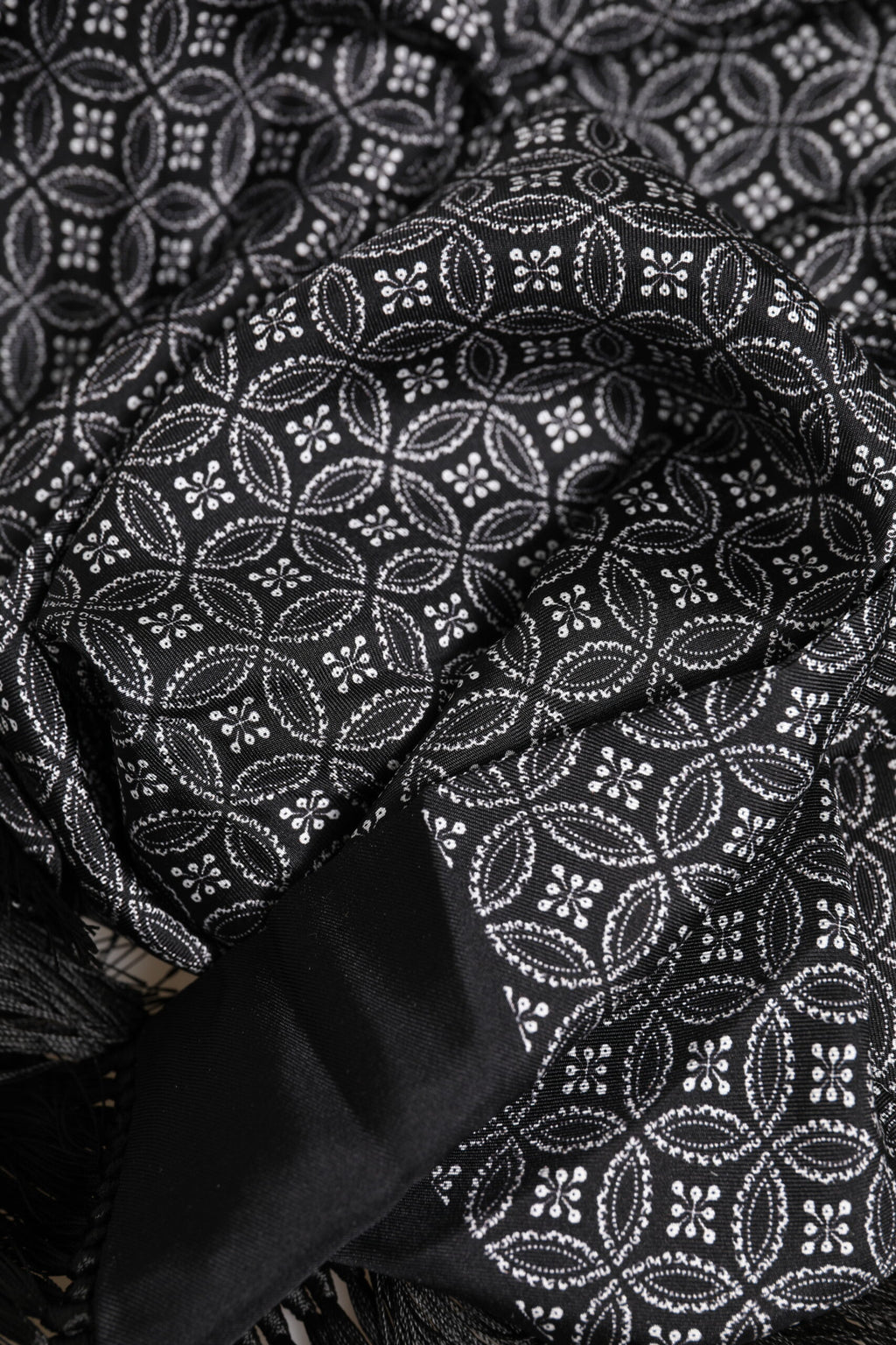 Écharpe Foulard Homme Dolce & Gabbana Noir à Motifs et Franges