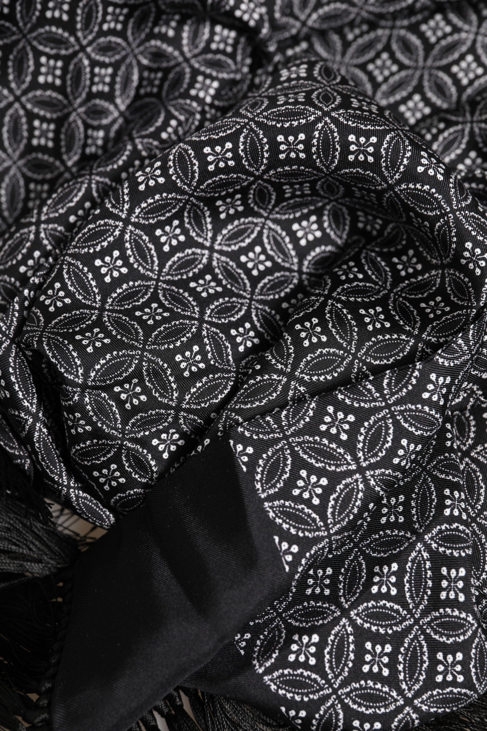 Écharpe Foulard Homme Dolce & Gabbana Noir à Motifs et Franges
