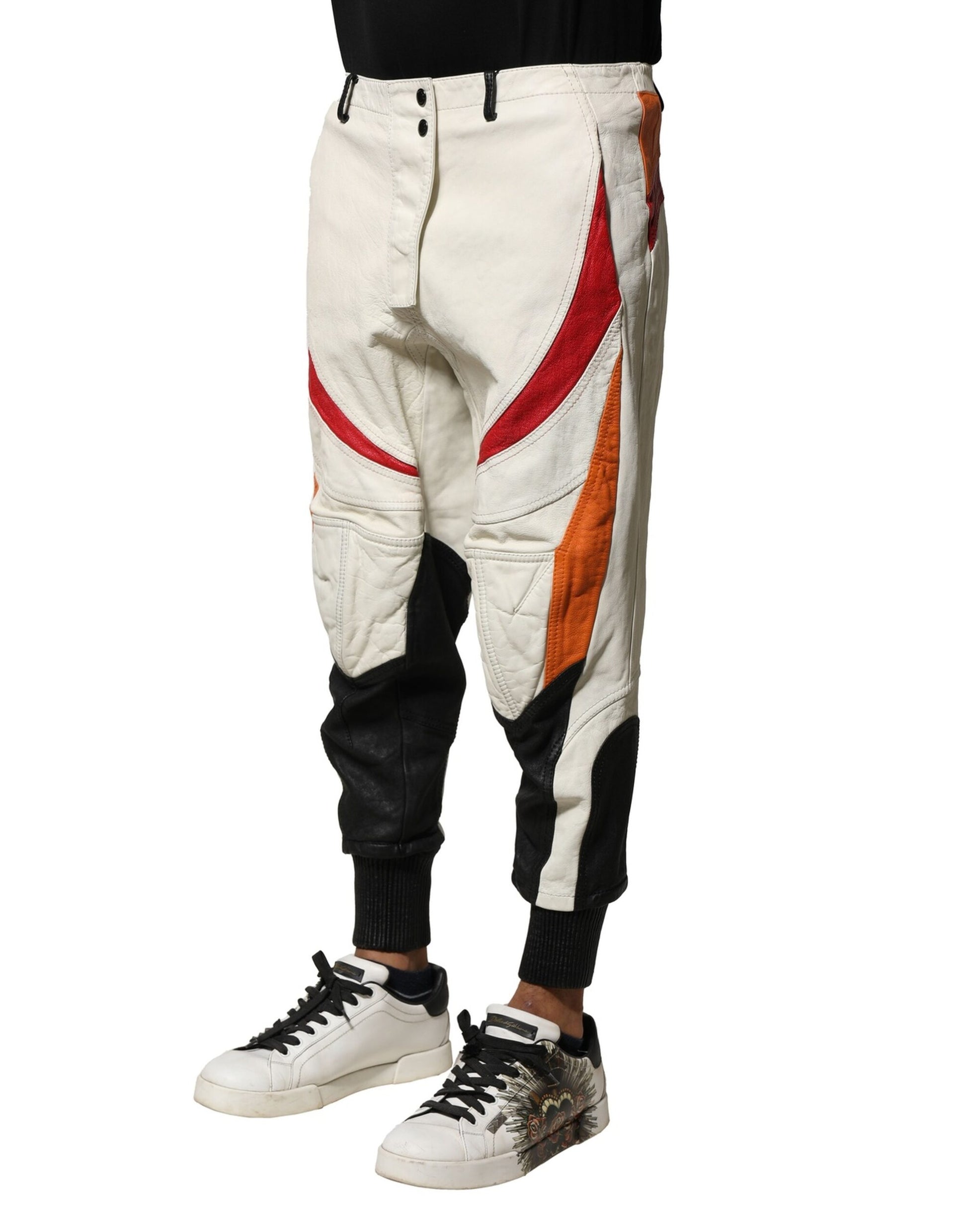Pantalon Fuselé Homme Dolce & Gabbana en Peau d'Agneau Multicolore