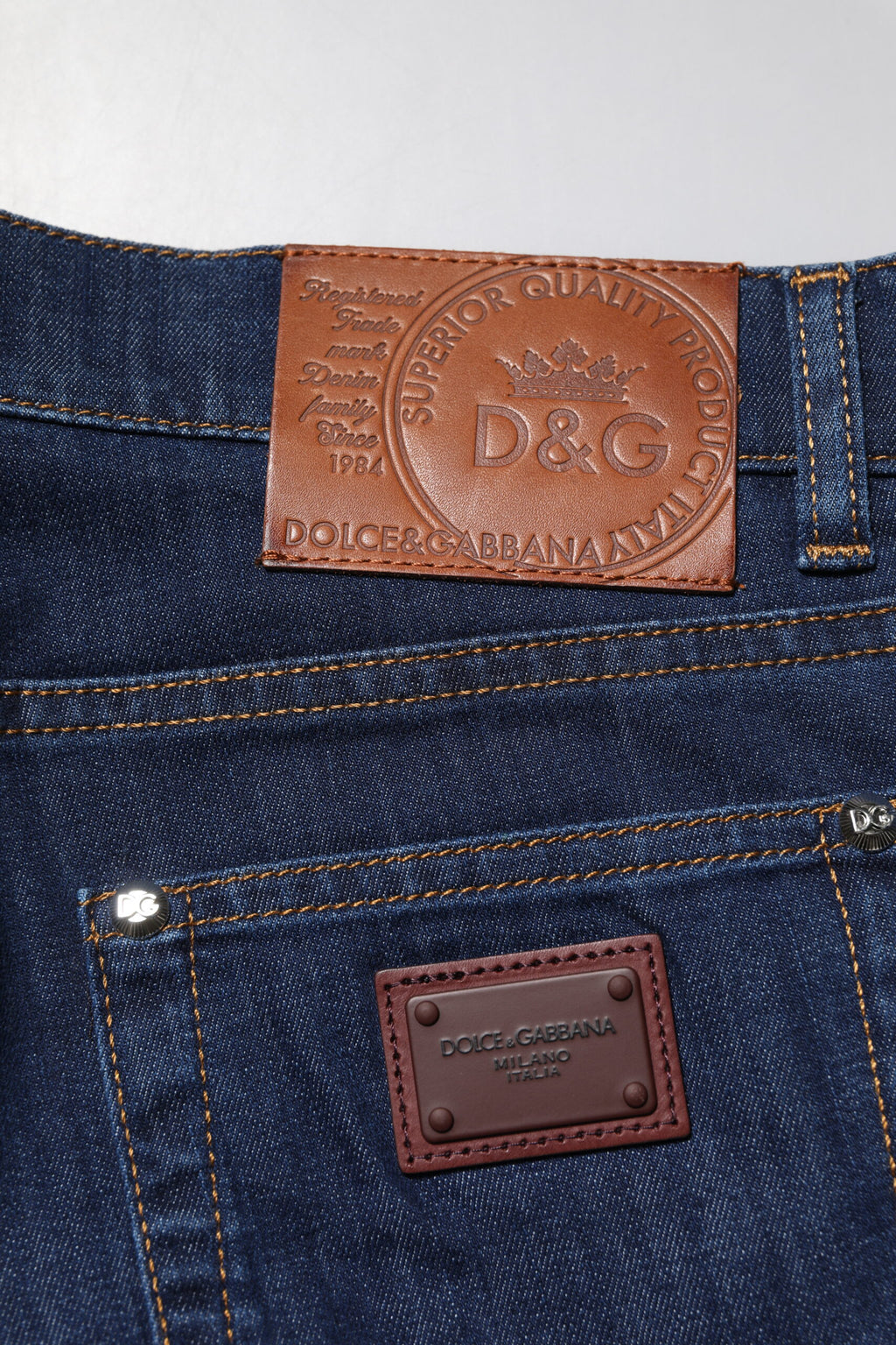 Jean slim en jean stretch en coton bleu Dolce & Gabbana pour homme