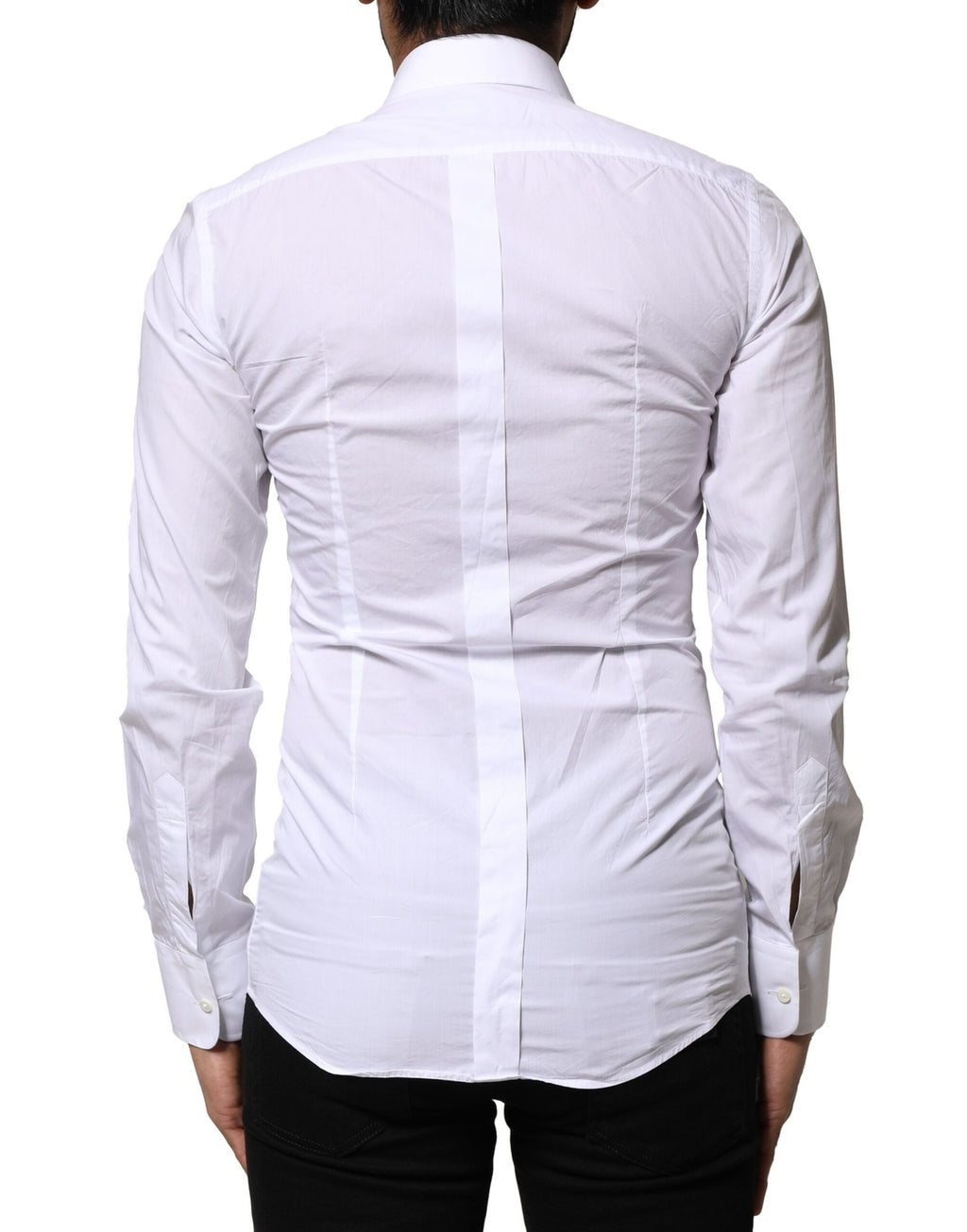 Chemise habillée Dolce & Gabbana en popeline de coton blanc GOLD