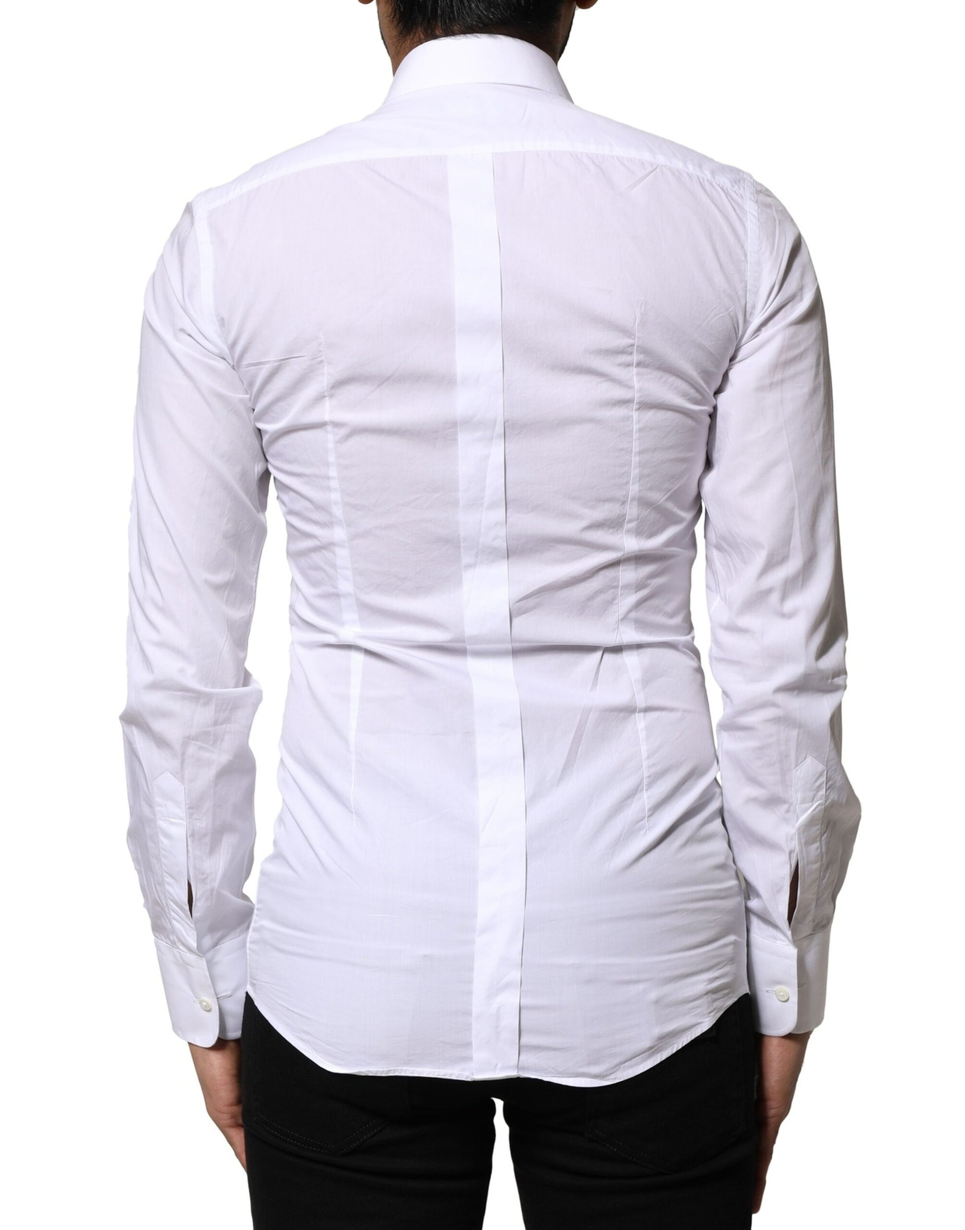 Chemise habillée Dolce & Gabbana en popeline de coton blanc GOLD