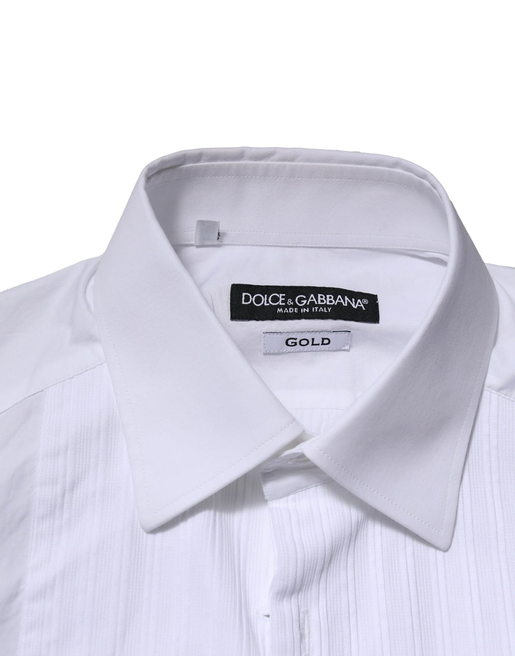 Chemise habillée Dolce & Gabbana en popeline de coton blanc GOLD