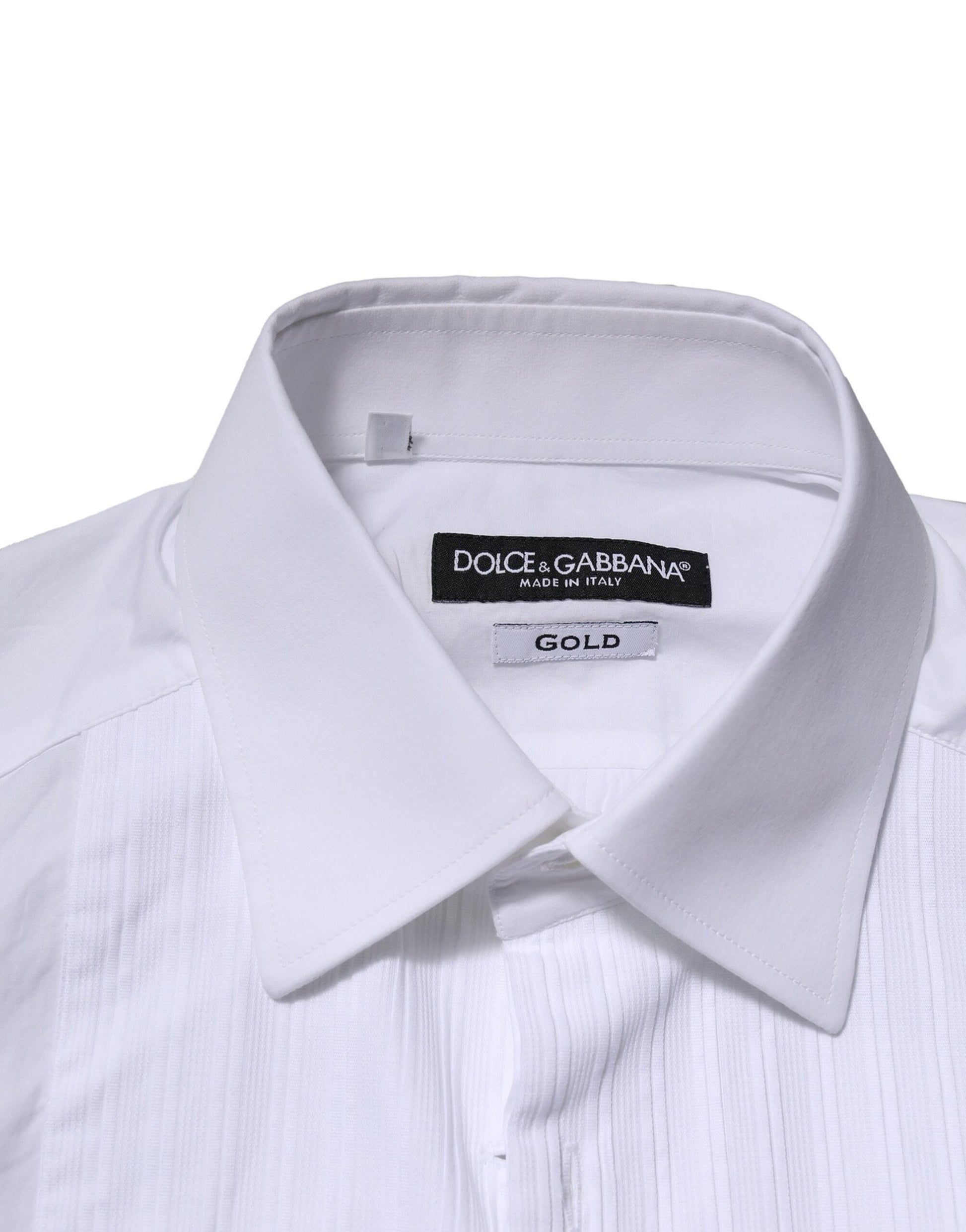 Chemise habillée Dolce & Gabbana en popeline de coton blanc GOLD