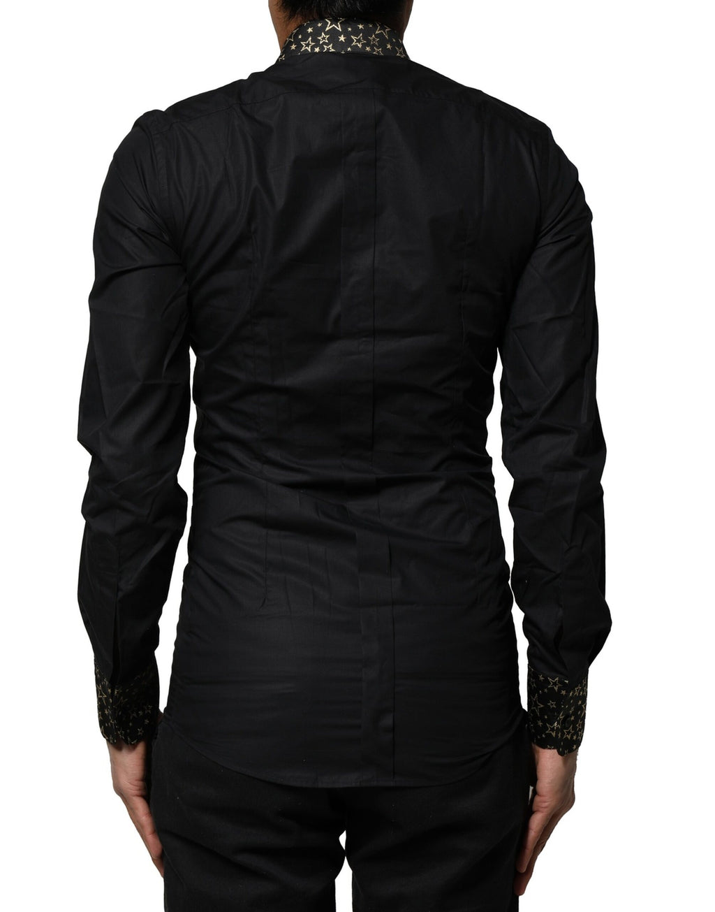 Chemise Dolce & Gabbana noire en coton à manches longues GOLD