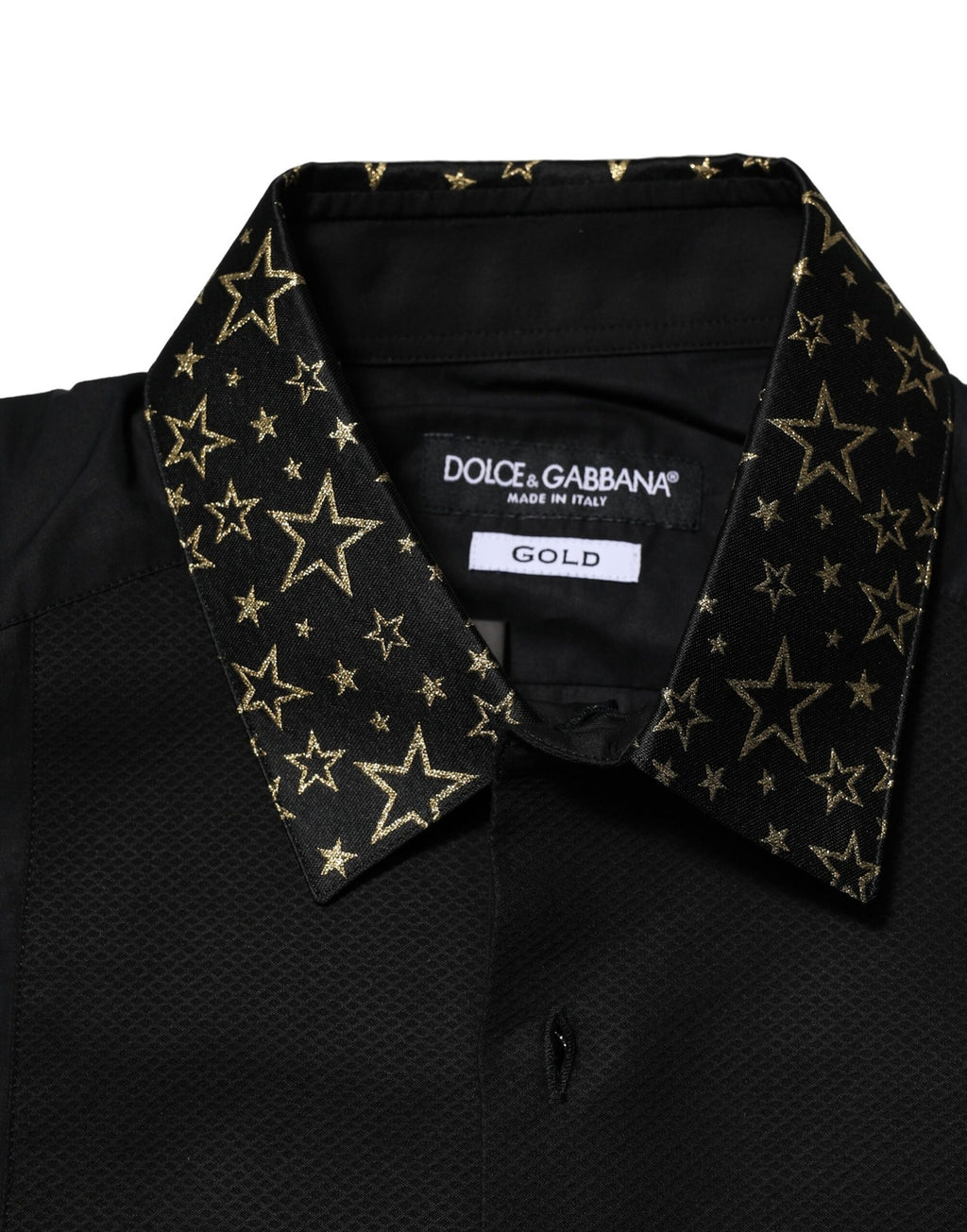Chemise Dolce & Gabbana noire en coton à manches longues GOLD