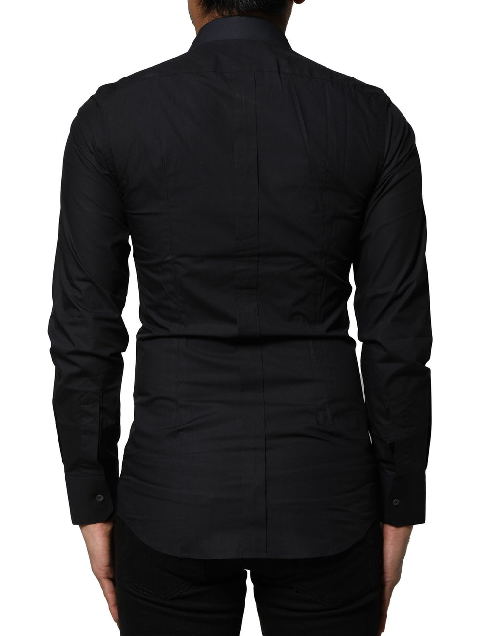 Chemise Dolce & Gabbana noire en coton à manches longues GOLD