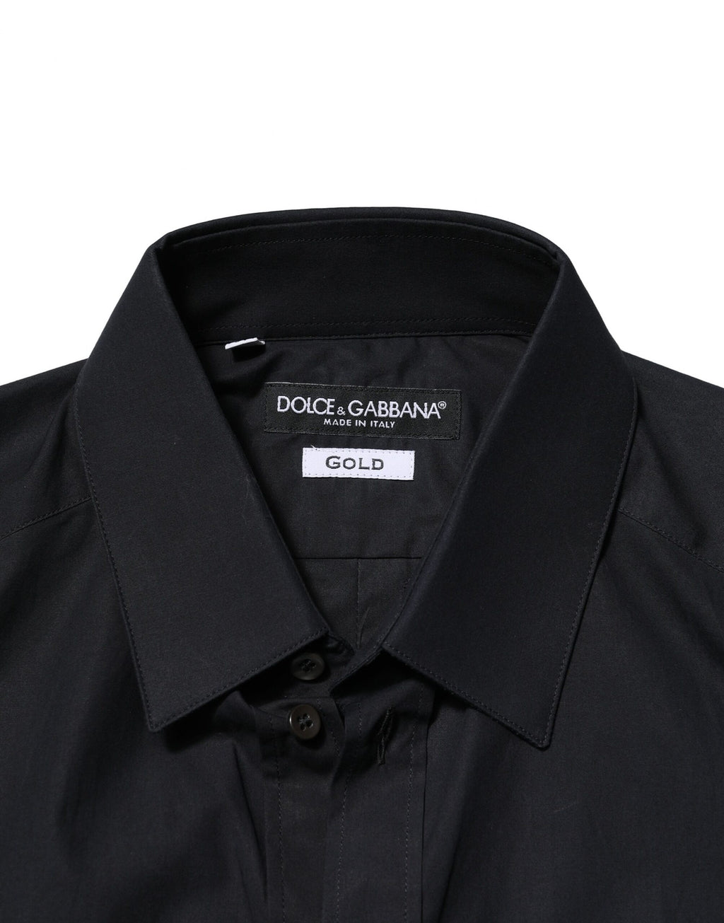 Chemise Dolce & Gabbana noire en coton à manches longues GOLD