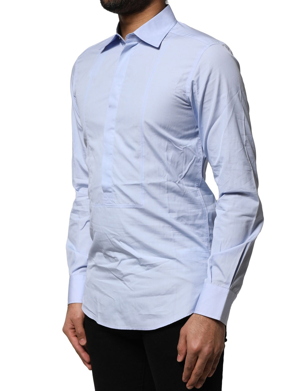 Chemise habillée Dolce & Gabbana en coton bleu clair à manches longues