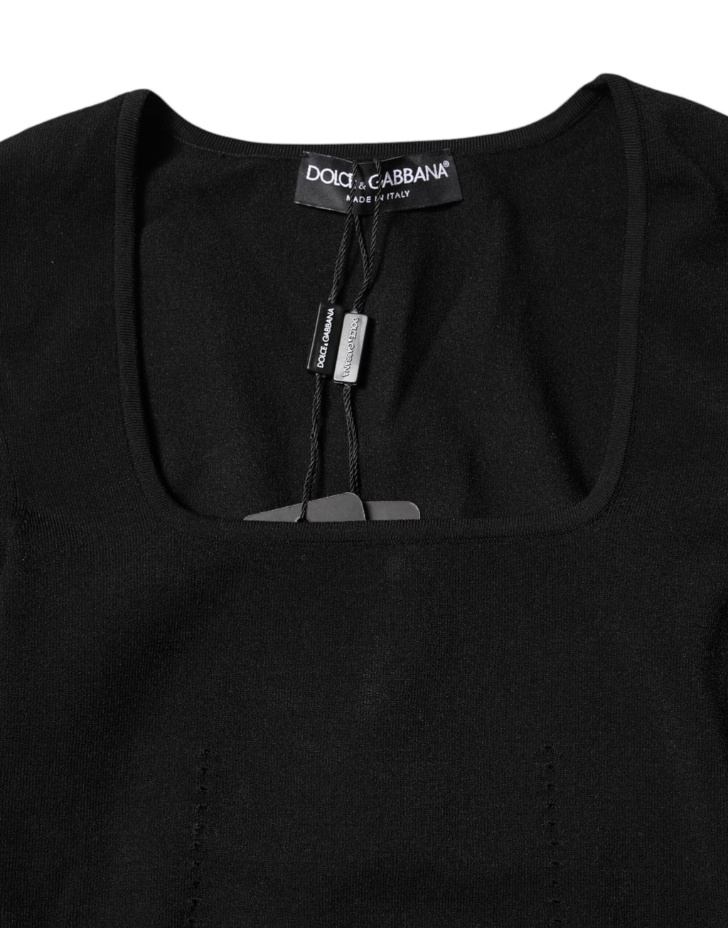 Haut pull Dolce & Gabbana noir à manches longues et col carré