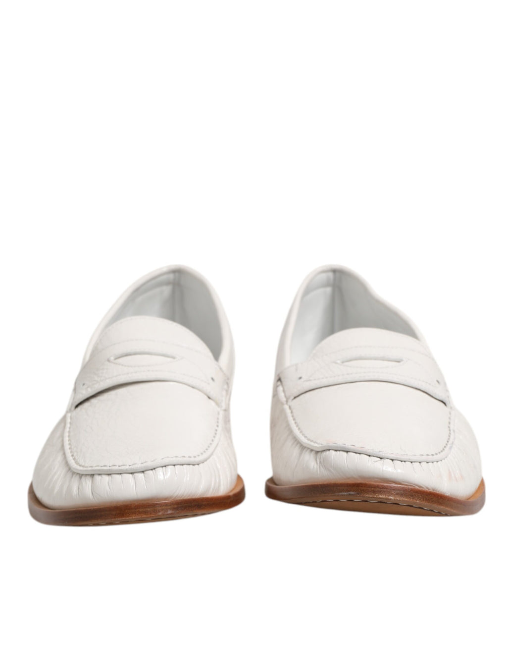 Mocassins en cuir blanc Dolce & Gabbana Chaussures à enfiler