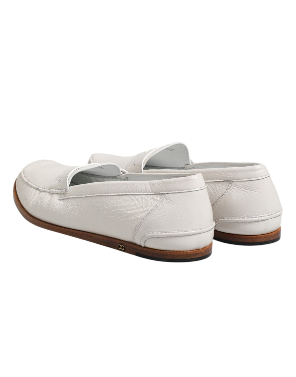 Mocassins en cuir blanc Dolce & Gabbana Chaussures à enfiler