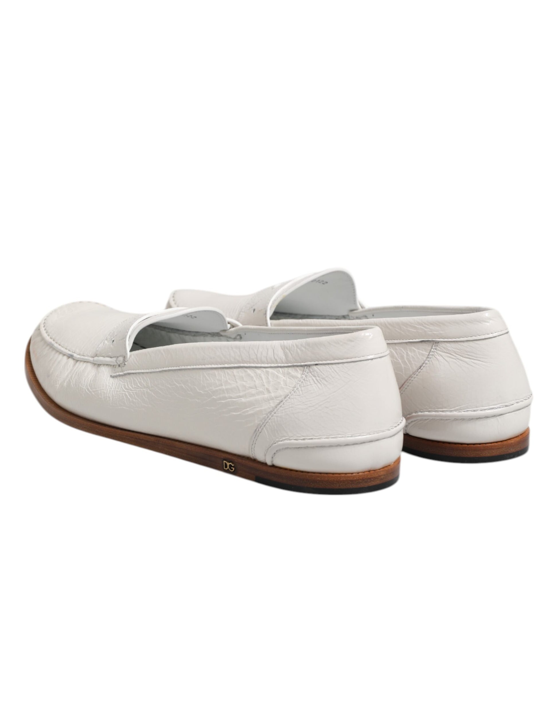 Mocassins en cuir blanc Dolce & Gabbana Chaussures à enfiler