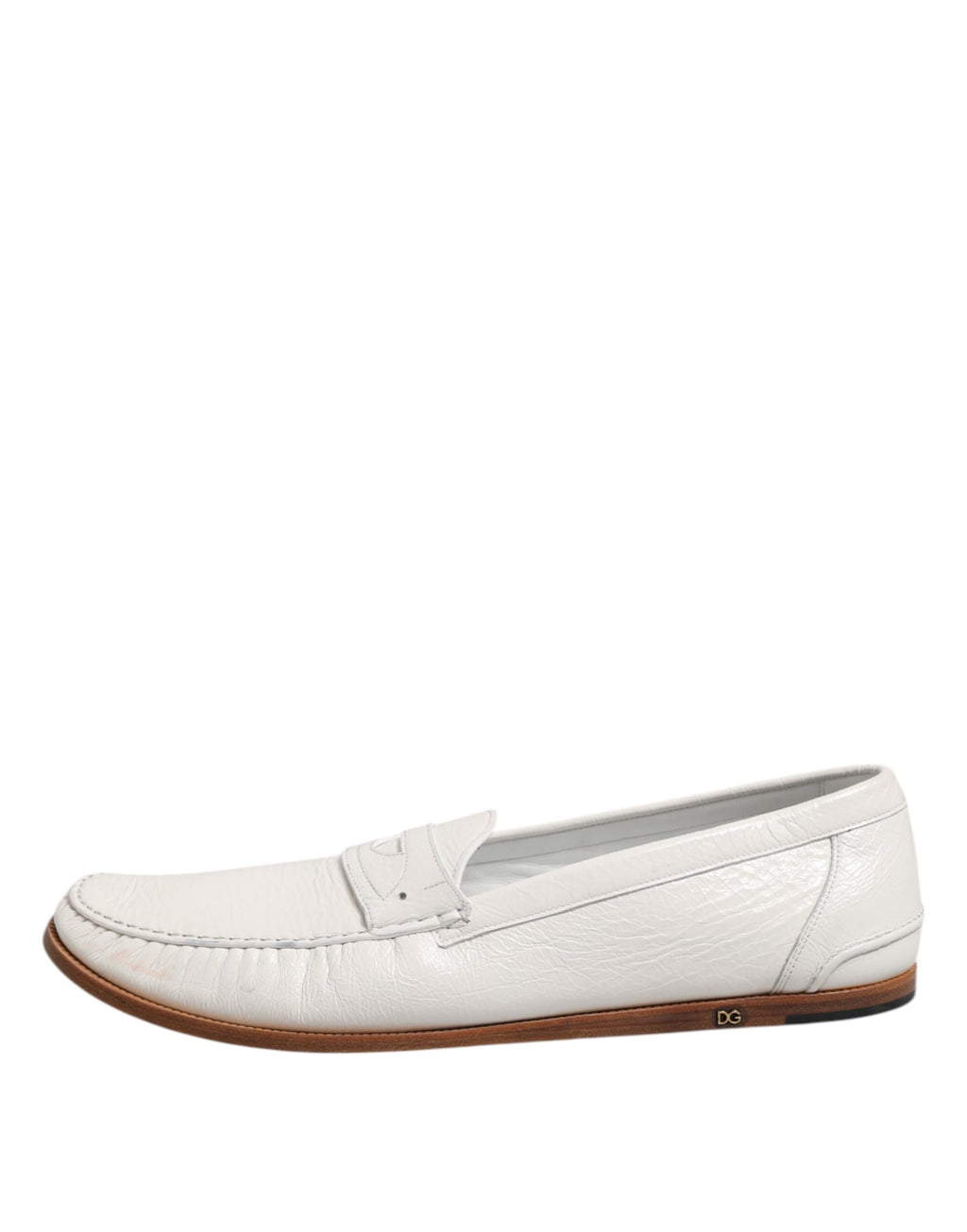 Mocassins en cuir blanc Dolce & Gabbana Chaussures à enfiler