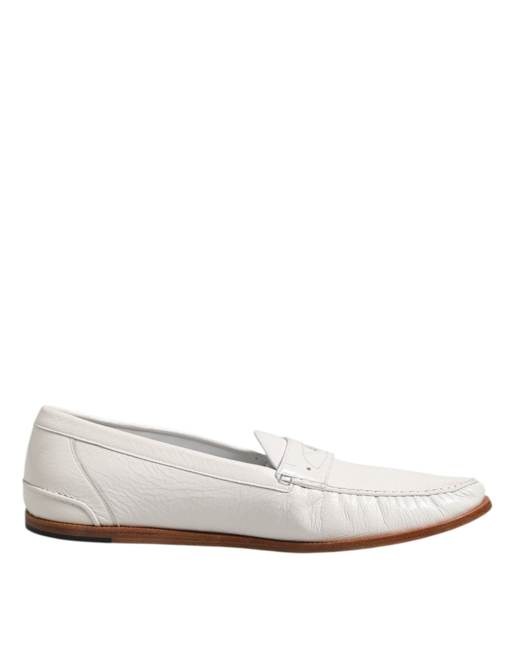 Mocassins en cuir blanc Dolce & Gabbana Chaussures à enfiler