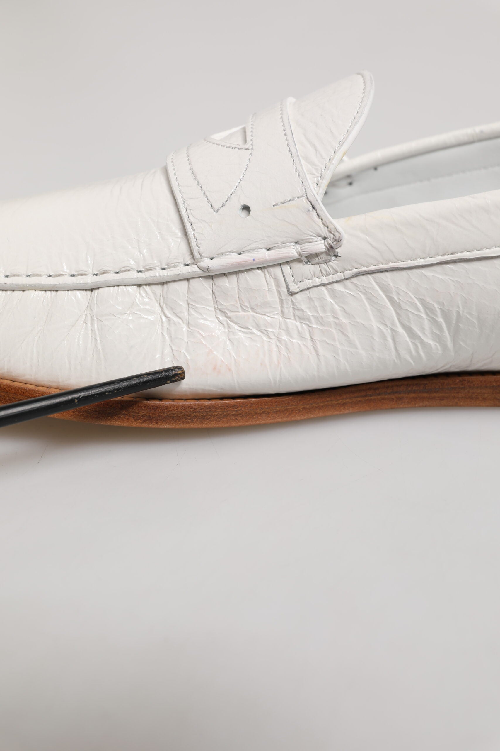 Mocassins en cuir blanc Dolce & Gabbana Chaussures à enfiler