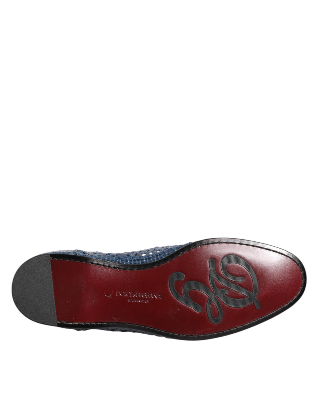 Chaussures Mocassins à Enfiler en Cuir Tressé Bleu Dolce & Gabbana