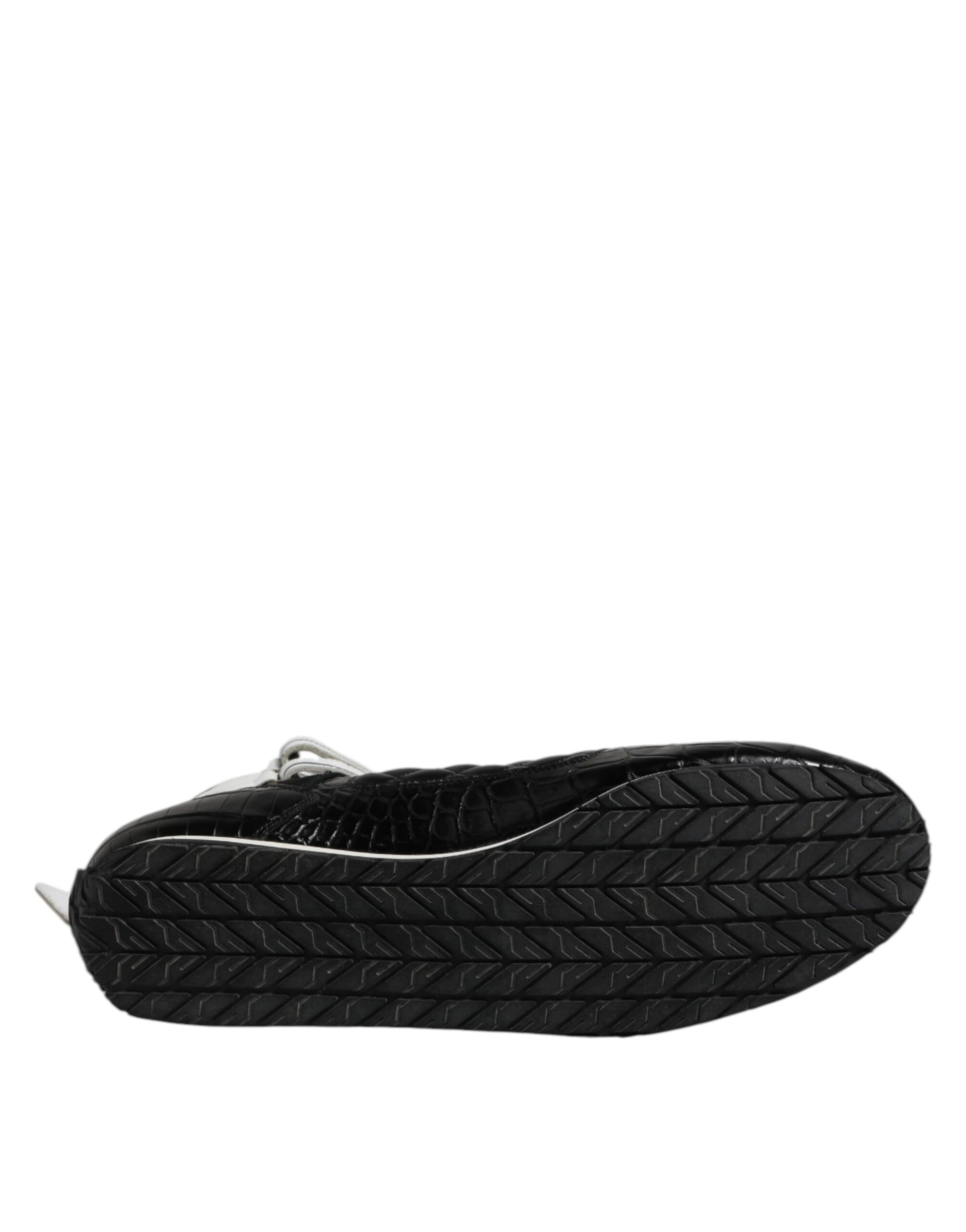 Chaussures Baskets Montantes Matelassées en Cuir Noir Dolce & Gabbana