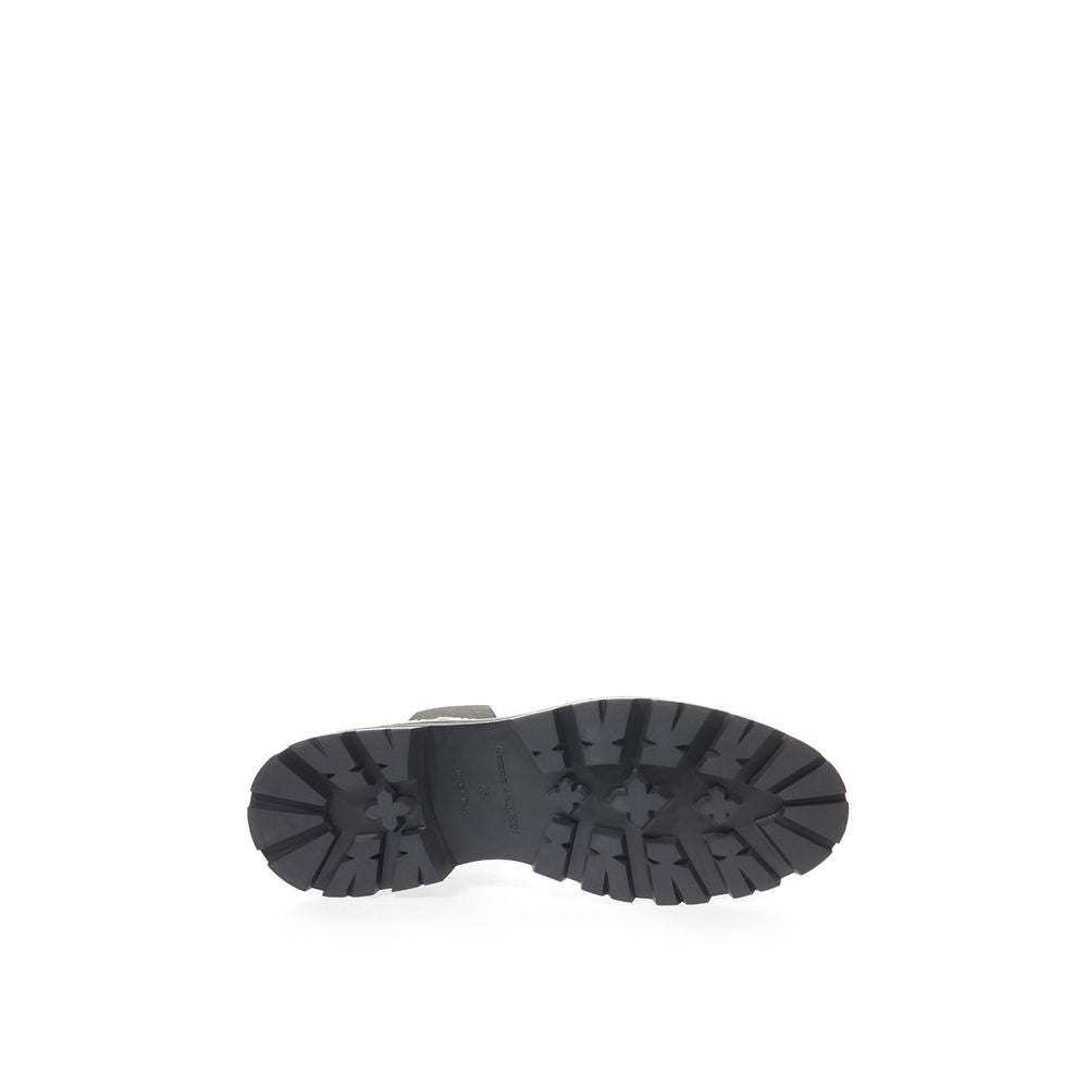 Bottes Chelsea Alexander McQueen en cuir noir et blanc