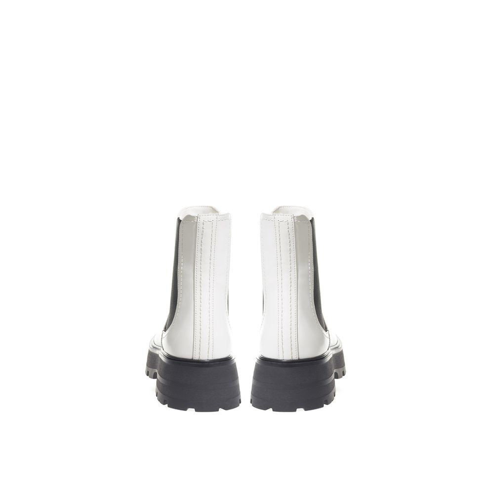 Bottes Chelsea Alexander McQueen en cuir noir et blanc