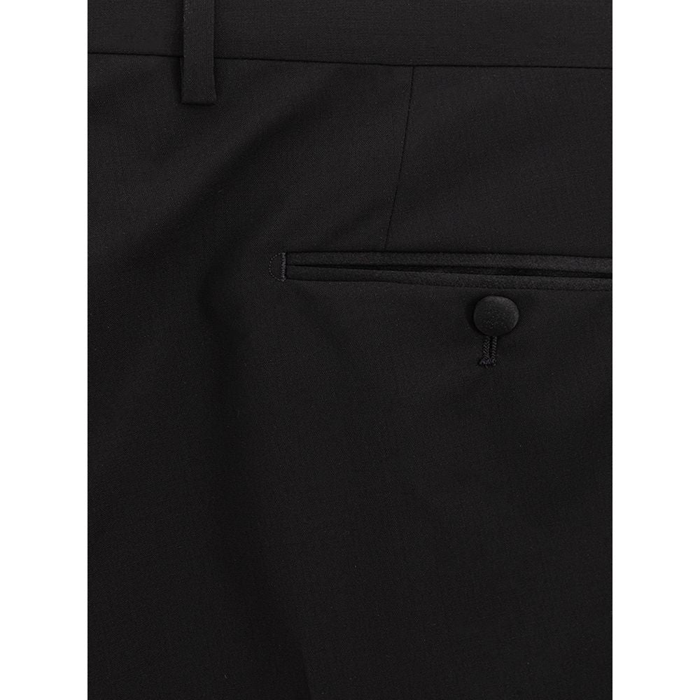 Pantalon de costume noir en laine Dolce & Gabbana