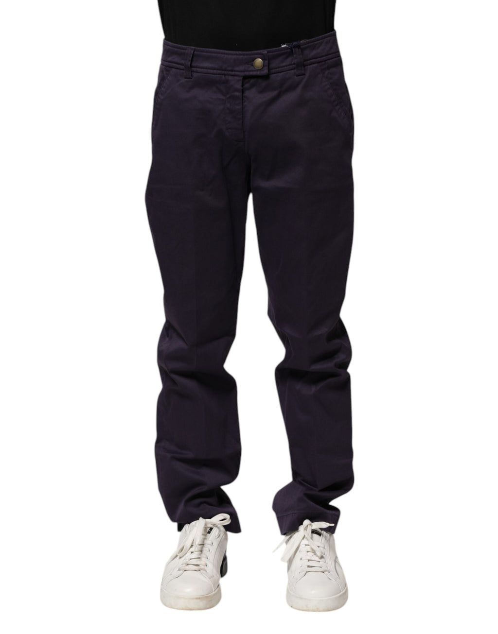 Incotex Dunkelviolette, lässige, gerade Hose mit mittlerer Taille