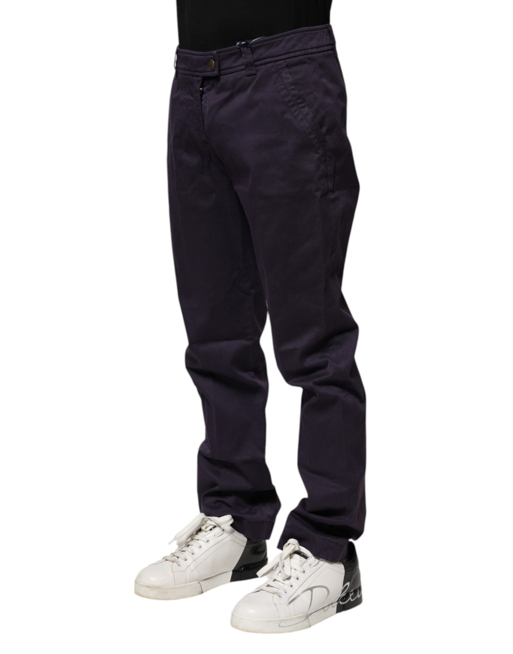 Incotex Dunkelviolette, lässige, gerade Hose mit mittlerer Taille