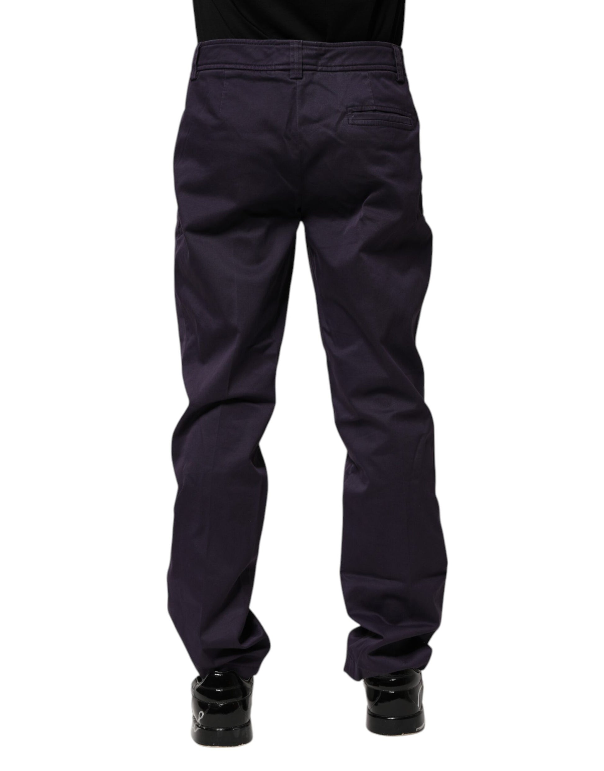 Incotex Dunkelviolette, lässige, gerade Hose mit mittlerer Taille