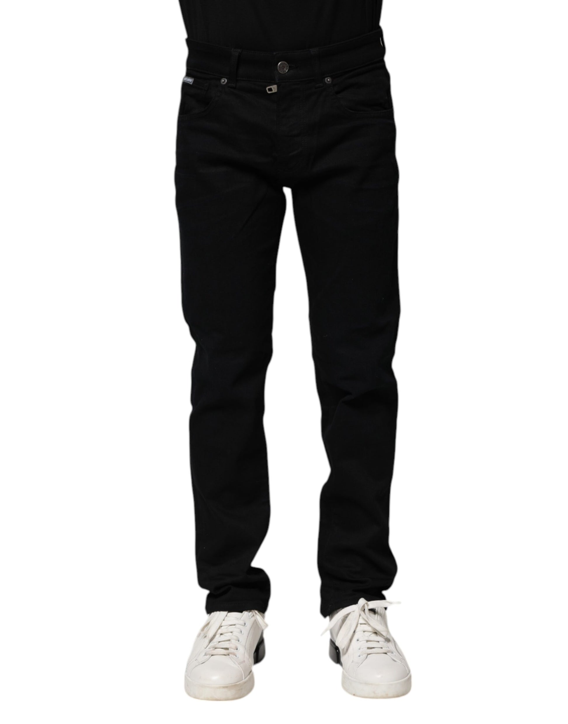 Jean skinny en coton noir Dolce & Gabbana
