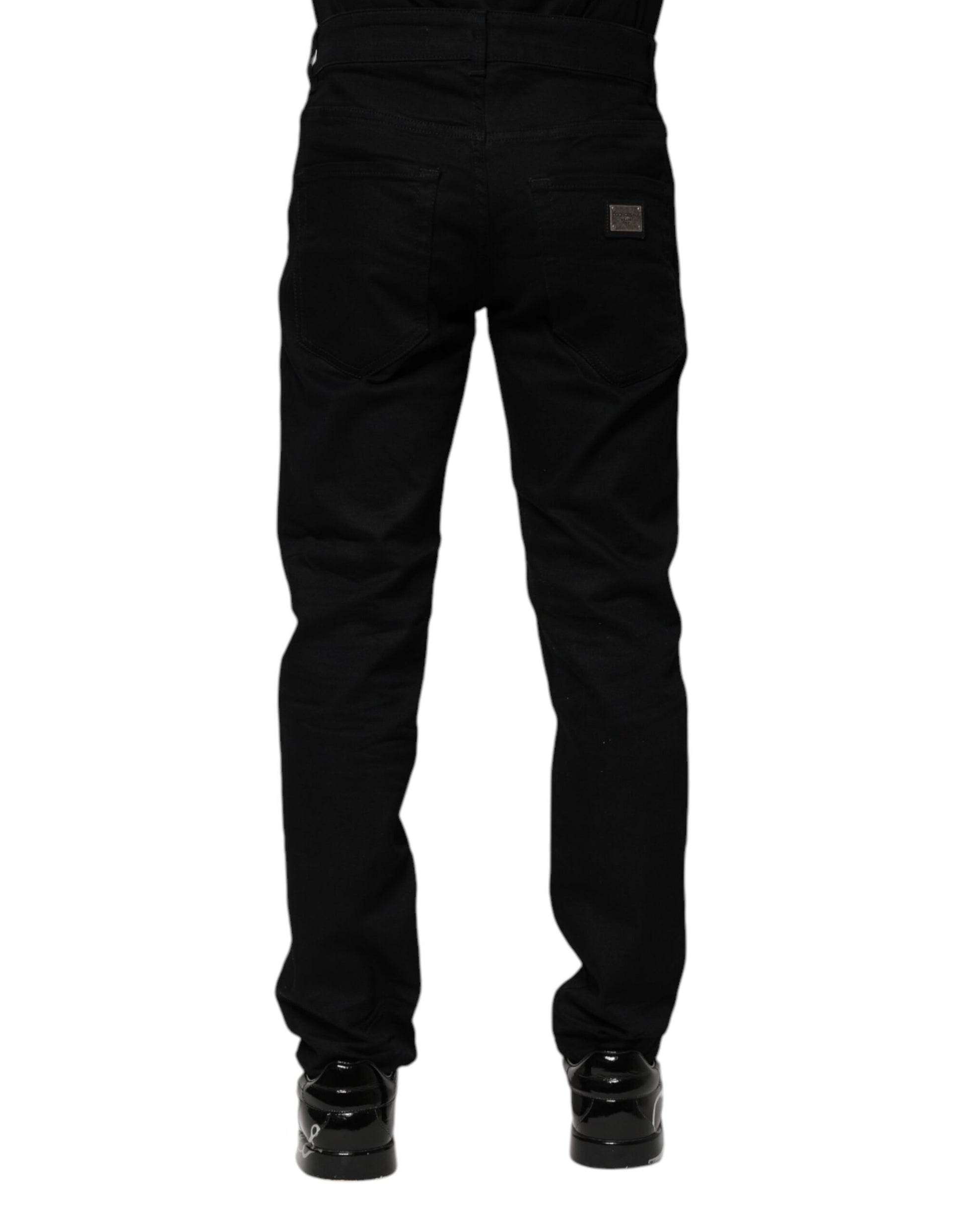 Jean skinny en coton noir Dolce & Gabbana
