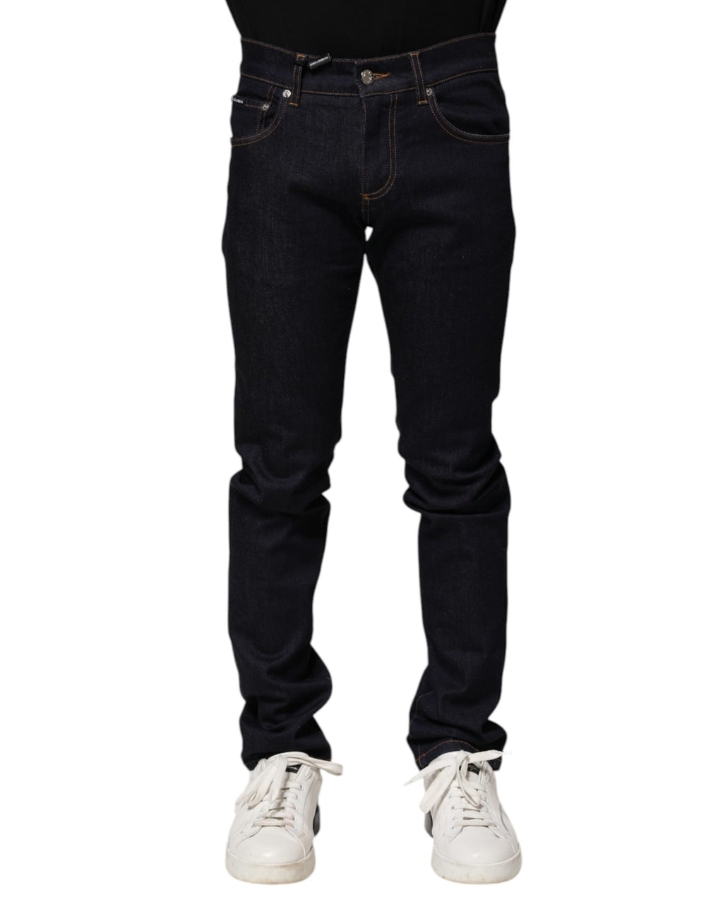 Jeans skinny en denim de coton noir Dolce & Gabbana pour homme