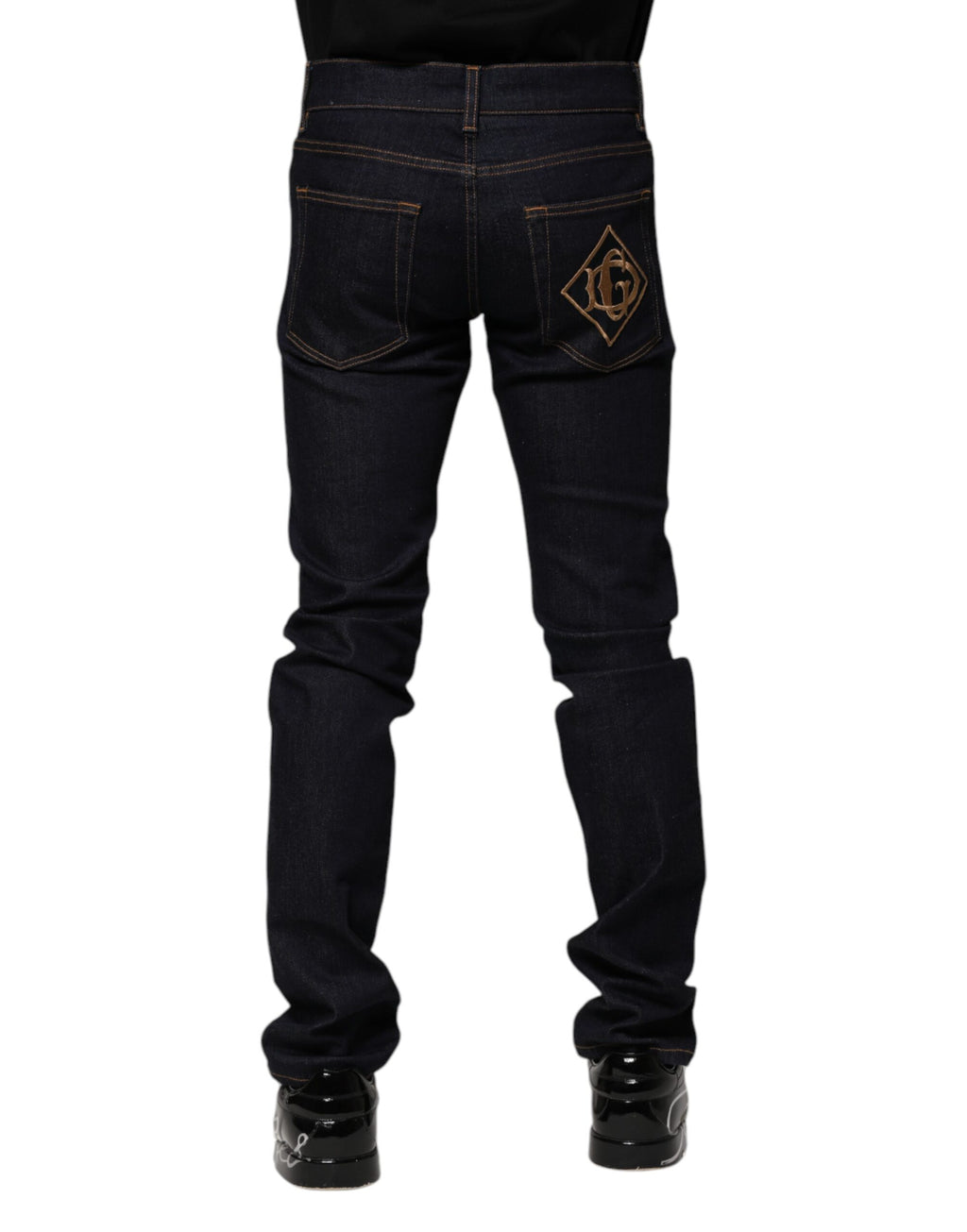 Jeans skinny en denim de coton noir Dolce & Gabbana pour homme